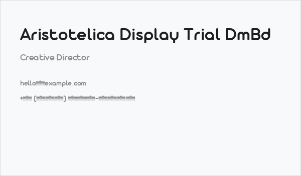 Aristotelica Display Trial DmBd Business Card