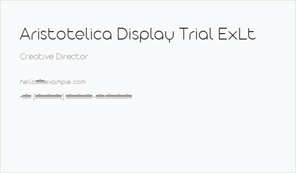 Aristotelica Display Trial ExLt Business Card