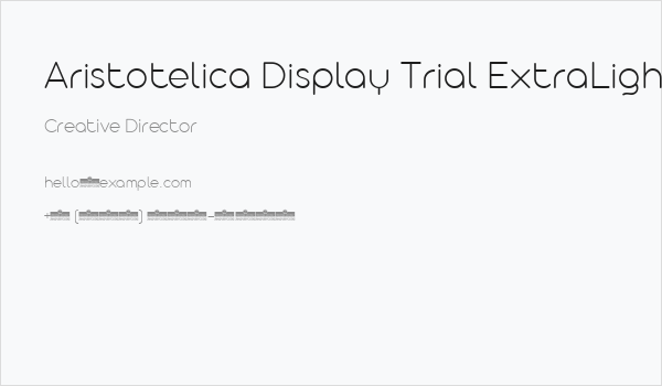 Aristotelica Display Trial ExtraLight Business Card