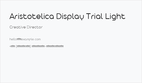 Aristotelica Display Trial Light Business Card
