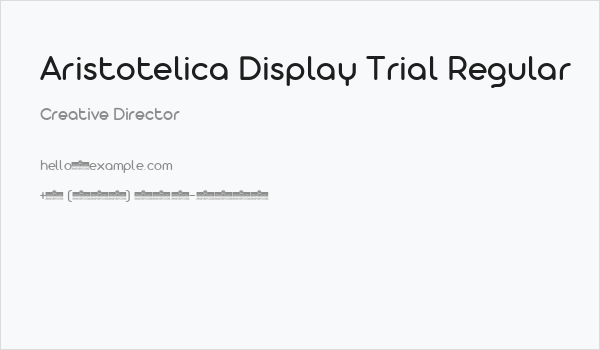 Aristotelica Display Trial Regular Business Card