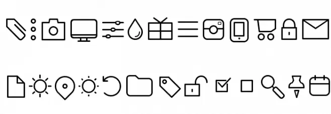 Aristotelica Icons ExtraLight 字体 大写