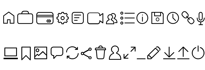Aristotelica Icons ExtraLight Font LOWERCASE