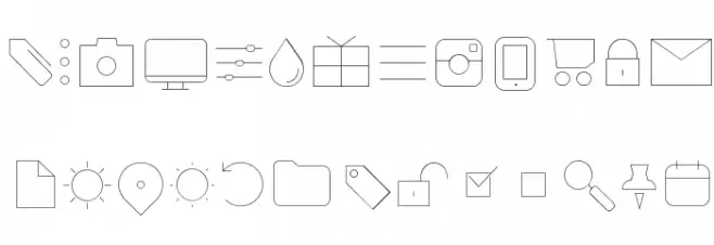 Aristotelica Icons Hairline フォント 大文字