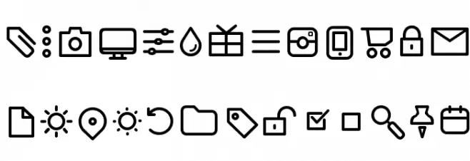 Aristotelica Icons Light Шрифта ВЕРХНИЙ