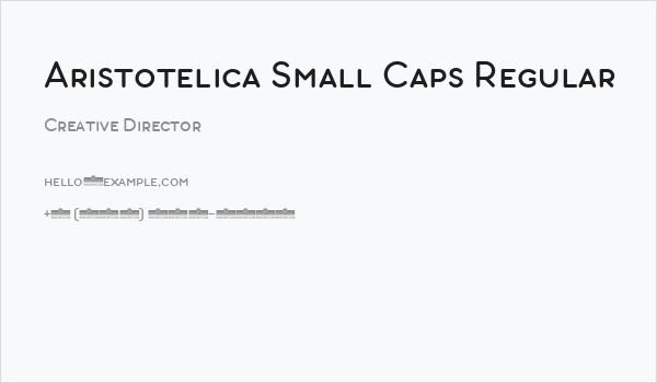 Aristotelica Small Caps Regular Business Card