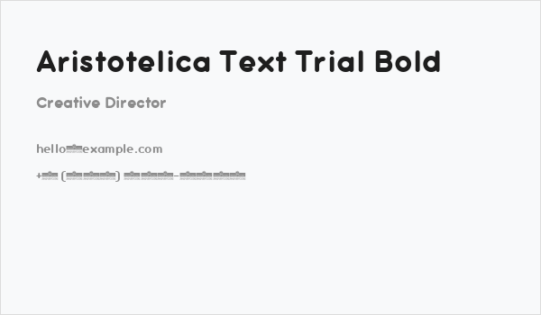 Aristotelica Text Trial Bold Business Card