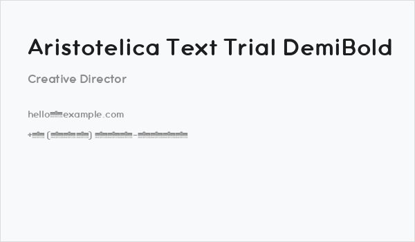 Aristotelica Text Trial DemiBold Business Card