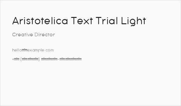 Aristotelica Text Trial Light Business Card