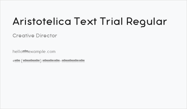 Aristotelica Text Trial Regular Business Card