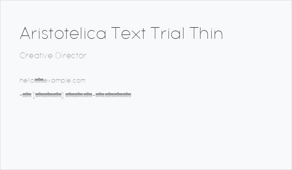 Aristotelica Text Trial Thin Business Card