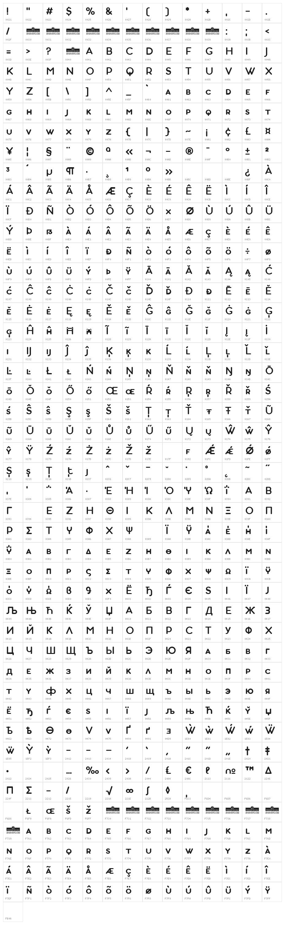 AristotelicaSmallCaps-DemiBold Character Map