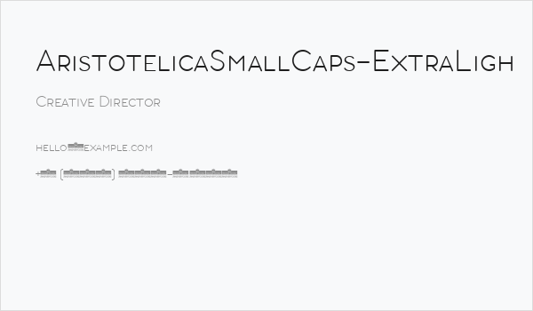 AristotelicaSmallCaps-ExtraLigh Business Card