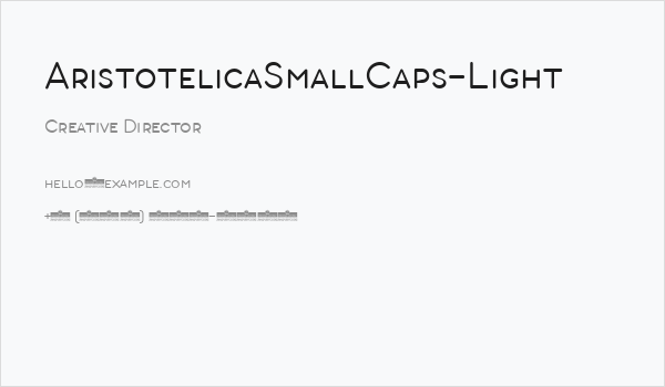 AristotelicaSmallCaps-Light Business Card