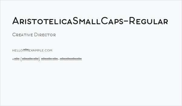AristotelicaSmallCaps-Regular Business Card
