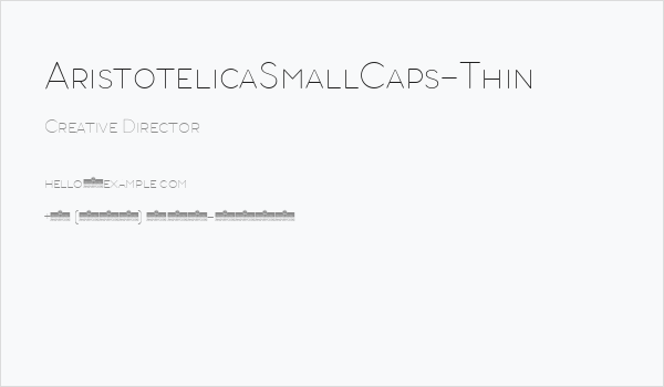 AristotelicaSmallCaps-Thin Business Card