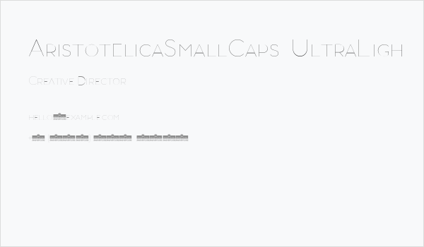 AristotelicaSmallCaps-UltraLigh Business Card
