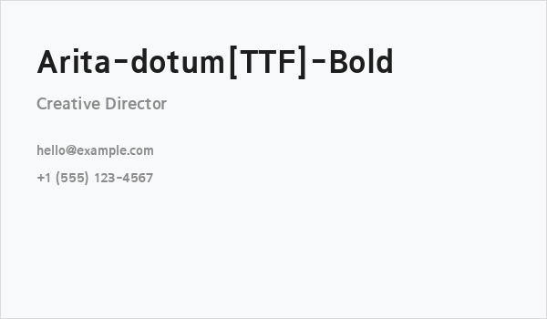 Arita-dotum[TTF]-Bold Business Card