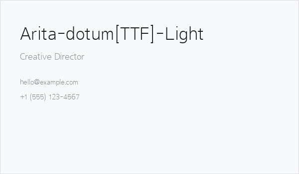 Arita-dotum[TTF]-Light Business Card