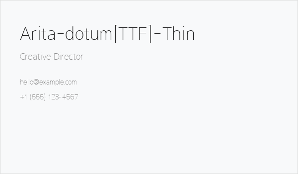 Arita-dotum[TTF]-Thin Business Card