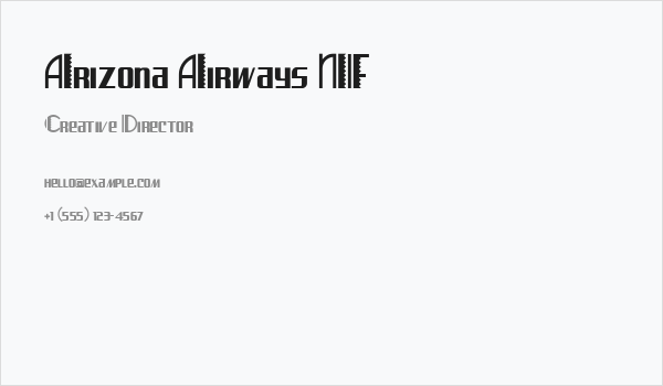 Arizona Airways NF Business Card