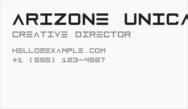 Arizone Unicase Regular Business Card