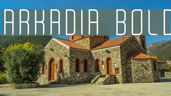 Arkadia bold Font examples