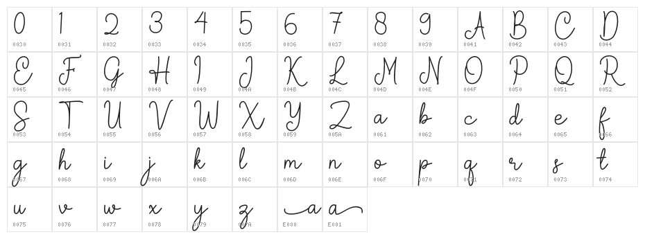 Arkina Character Map