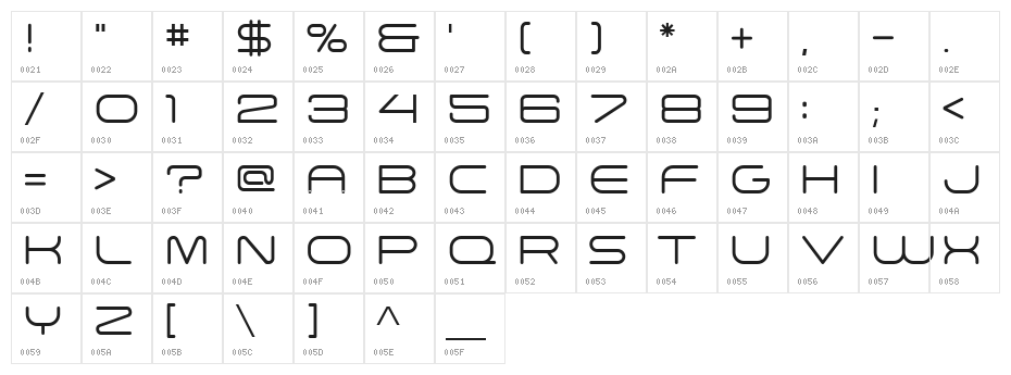 Arkitech Round Light Character Map