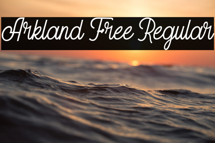 Arkland Free Regular Example 1