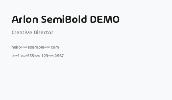 Arlon SemiBold DEMO Business Card