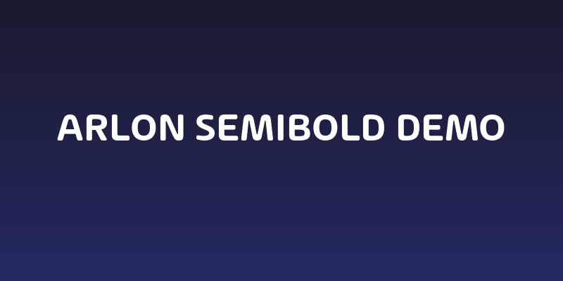 Arlon SemiBold DEMO Social Header