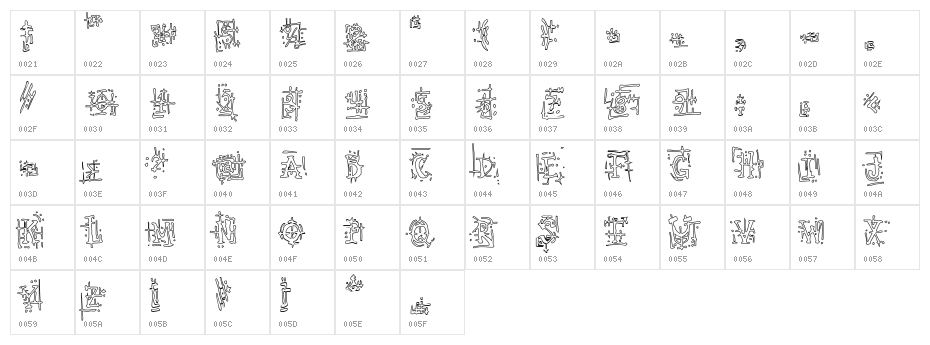 Armaggedon Industrial Hollow Character Map