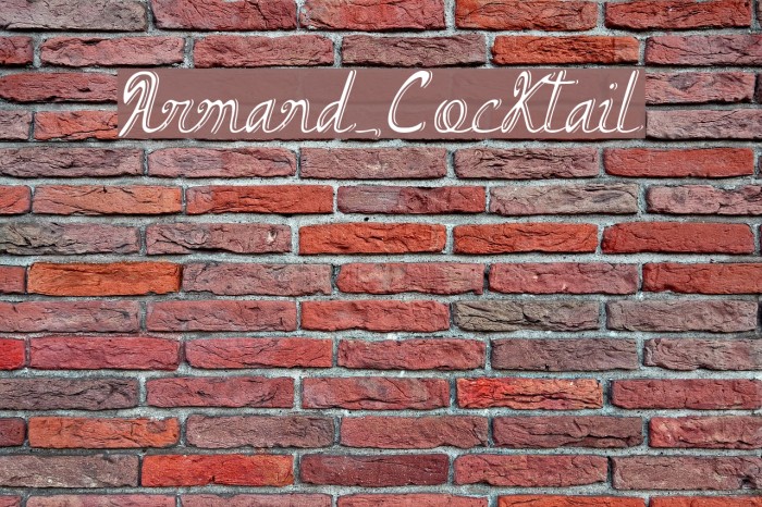 Armand_Cocktail Font examples