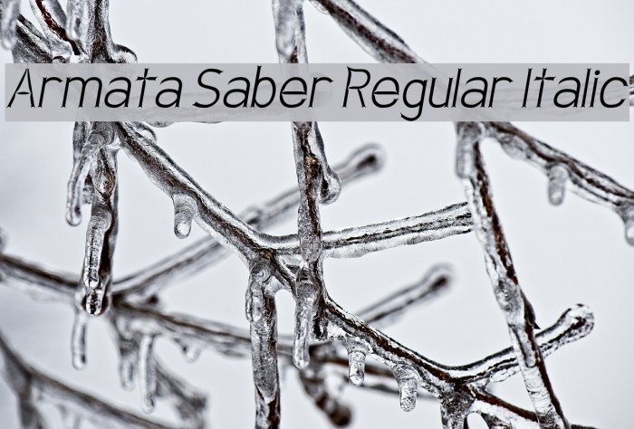 Armata Saber Regular Italic Font examples