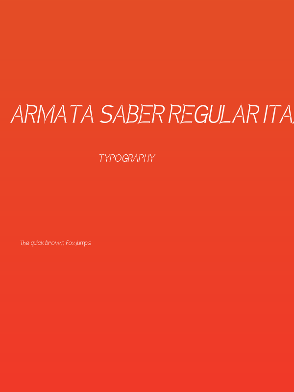 Armata Saber Regular Italic Poster