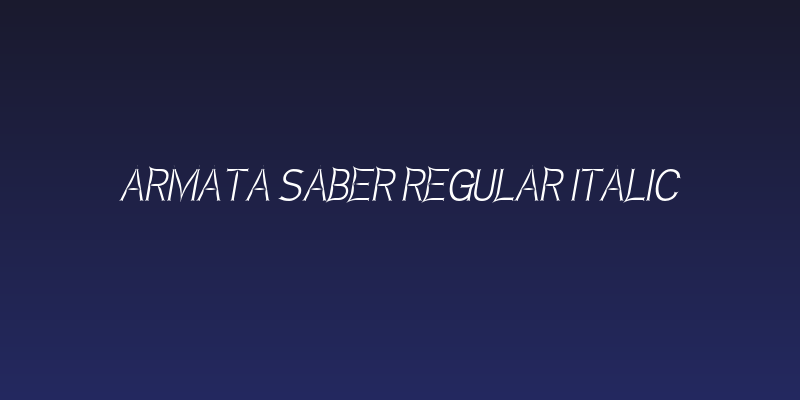 Armata Saber Regular Italic Social Header