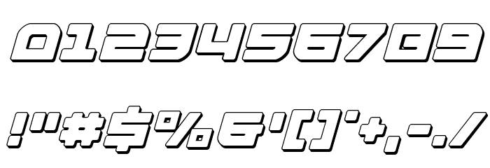 Armed Lightning 3D Italic Font OTHER CHARS