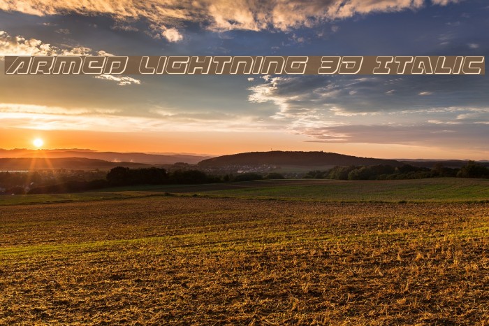 Armed Lightning 3D Italic Font examples