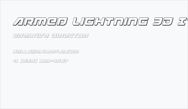 Armed Lightning 3D Italic Business Card