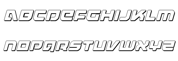 Armed Lightning 3D Italic Font LOWERCASE