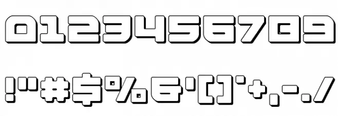 Armed Lightning 3D Font OTHER CHARS