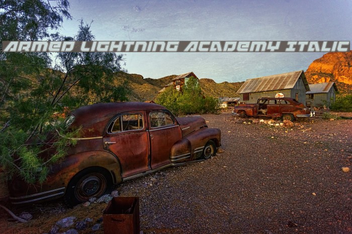 Armed Lightning Academy Italic Example 3