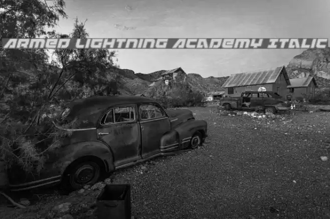 Armed Lightning Academy Italic Font examples