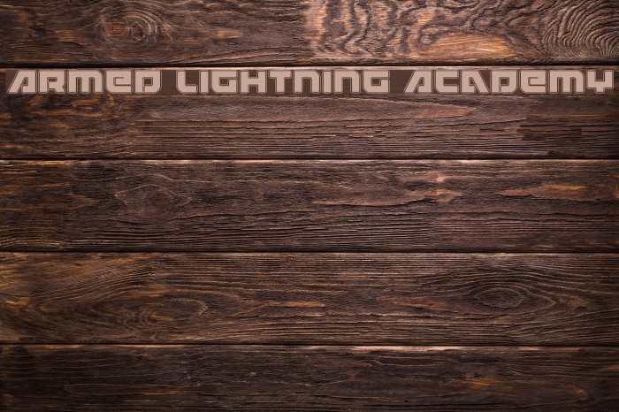 Armed Lightning Academy Font examples