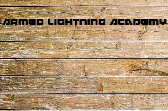 Armed Lightning Academy Font examples