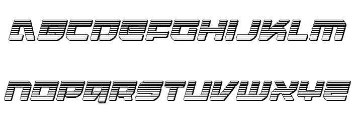 Armed Lightning Chrome Italic Font LOWERCASE