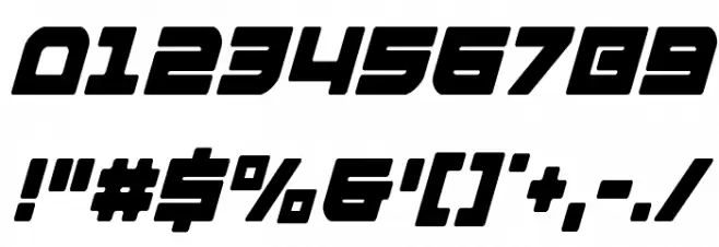 Armed Lightning Condensed Italic Font OTHER CHARS