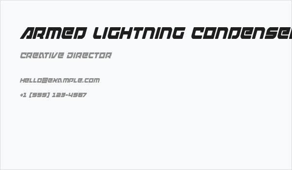 Armed Lightning Condensed Italic Business Card