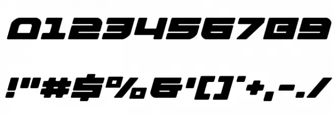 Armed Lightning Expanded Italic Font OTHER CHARS